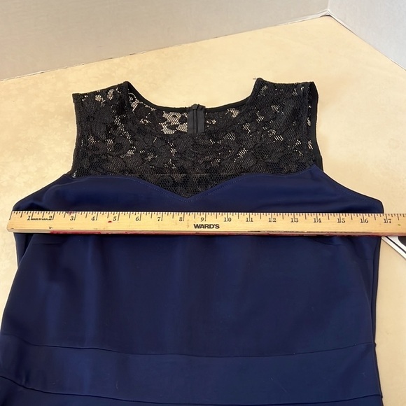 Heloise Scuba Blue/Black Lace top Dress. Size L. - Picture 6 of 8